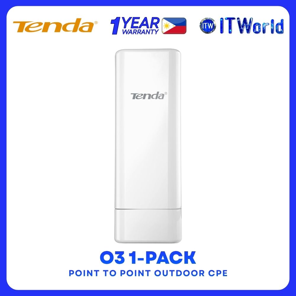 Tenda O3 5km 2.4Ghz 150Mbps 12dBi PoE IP65 Point to Point Outdoor CPE - 1 Pack