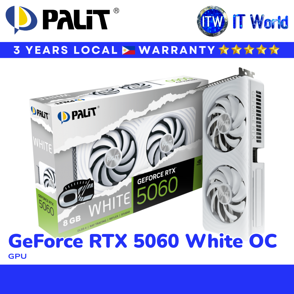 Palit GeForce RTX™ 5060 White OC 8GB GDDR7 Graphics Card (NE75060U19P1-GB2063M) | itw