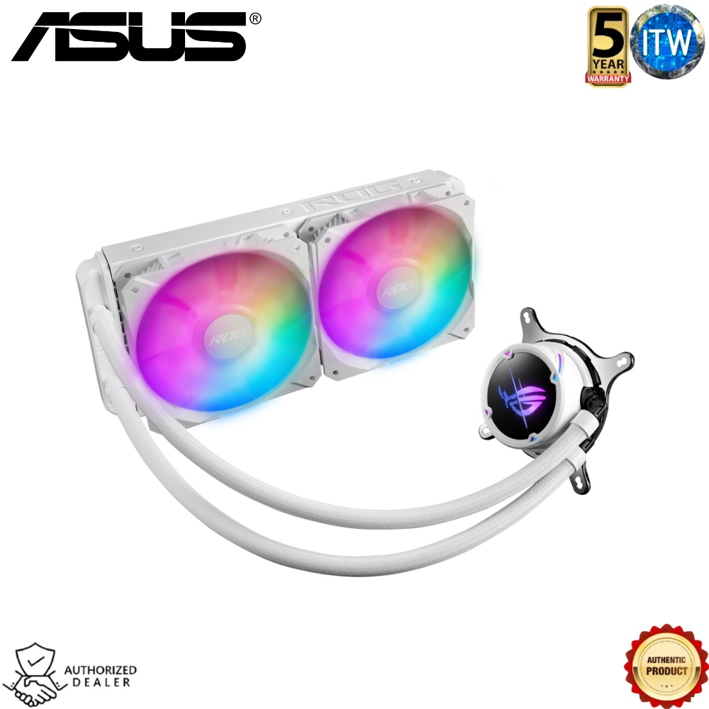 ASUS ROG Strix LC II 240 ARGB White Edition All-in-One Liquid CPU Cooler with Aura Sync