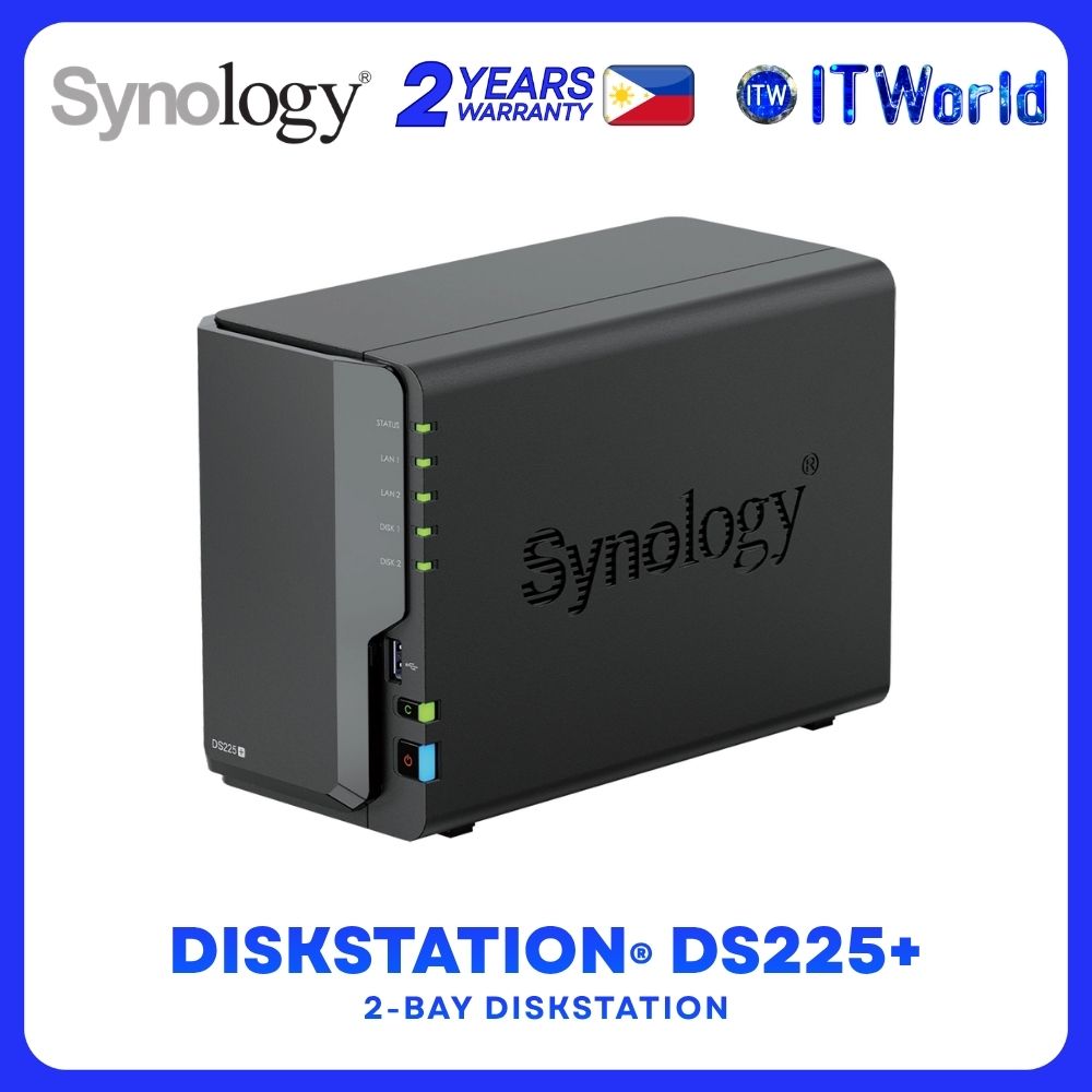 Synology DiskStation DS225+ NAS 2-Bay Celeron 2.7GHz 2GB DDR4 LAN Storage