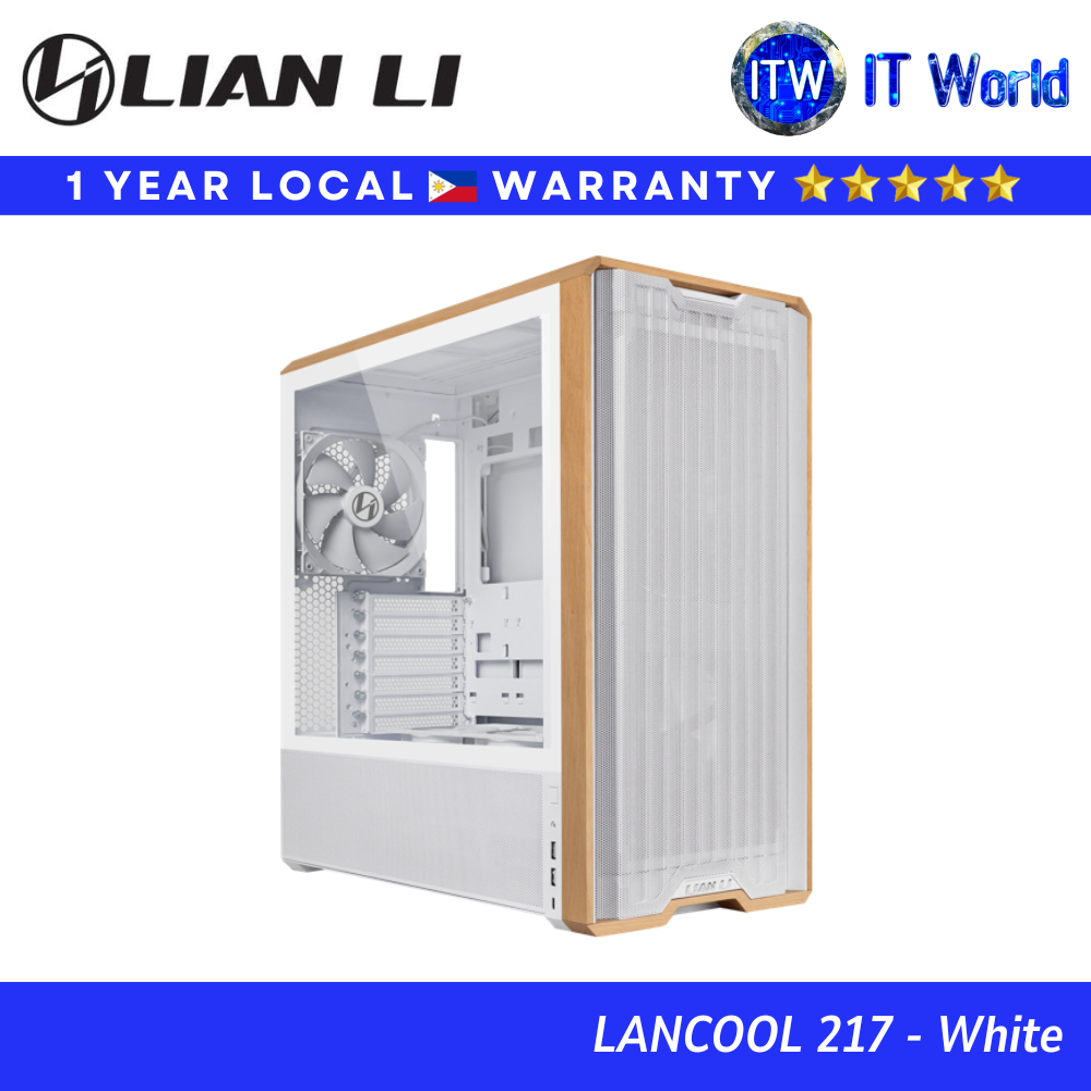 Lian Li PC Case LANCOOL 217 | Mid Tower | E-ATX / Dual PSU / 5 Fans | (Black / White) | itw