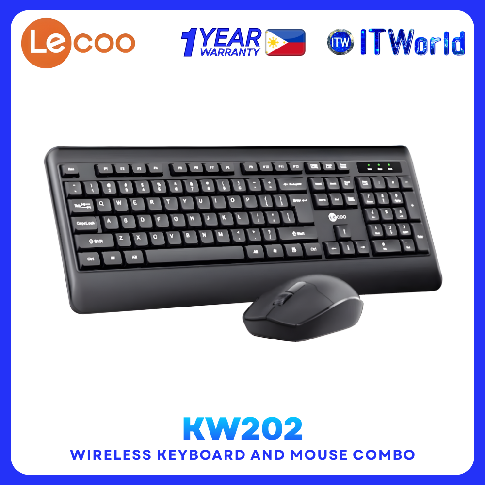 LECOO KW202 Wireless Keyboard & Mouse Combo 2.4G for Desktop & Laptop