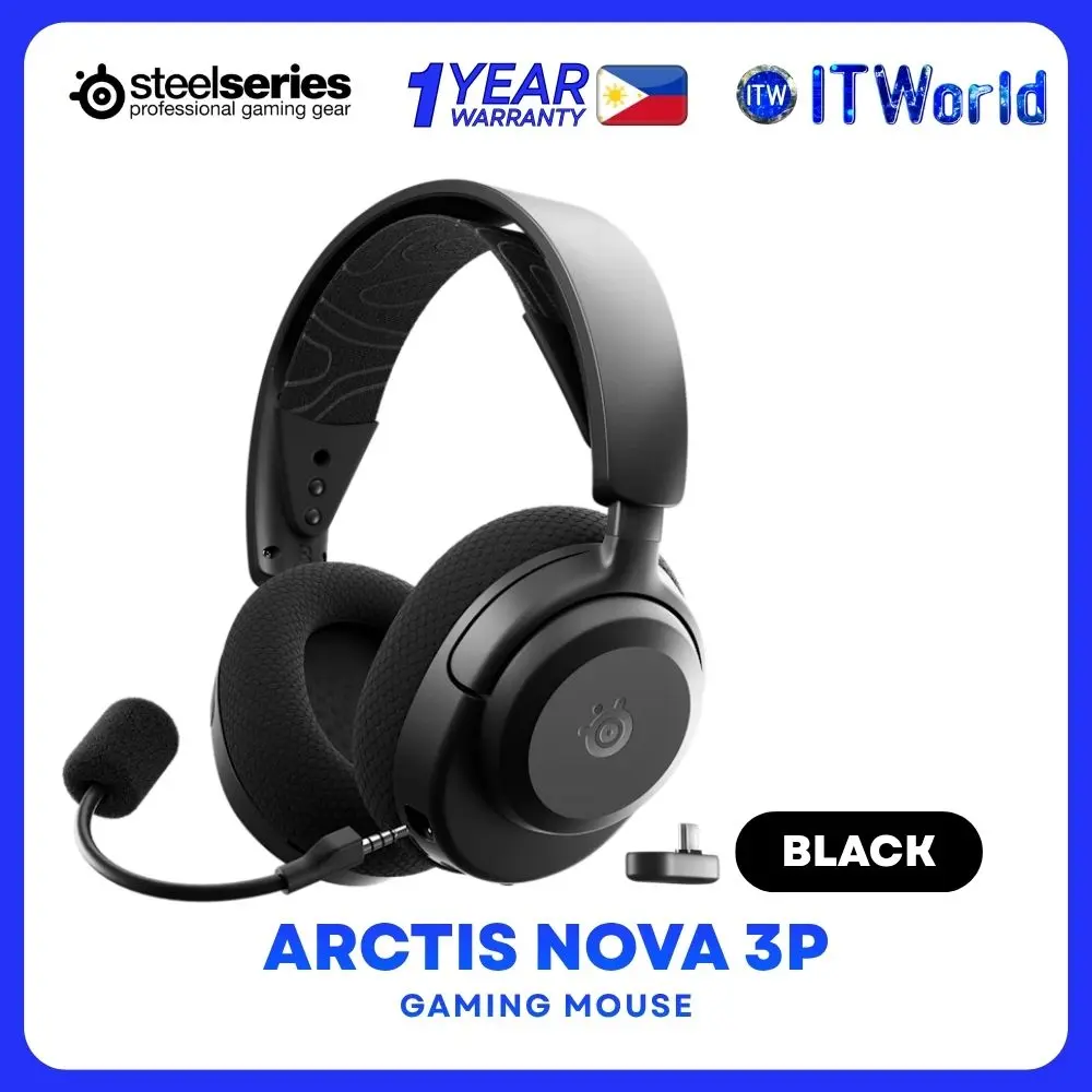 Steelseries Nova 3P On-Ear Noise Cancelling Wireless Gaming Headset - Black | White | Aqua
