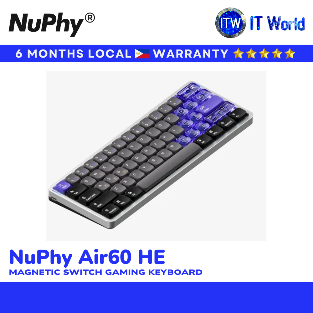 NuPhy Air60 HE Wireless Mechanical Keyboard Gasket Mount Hot-Swap RGB for Mac/Windows | itw