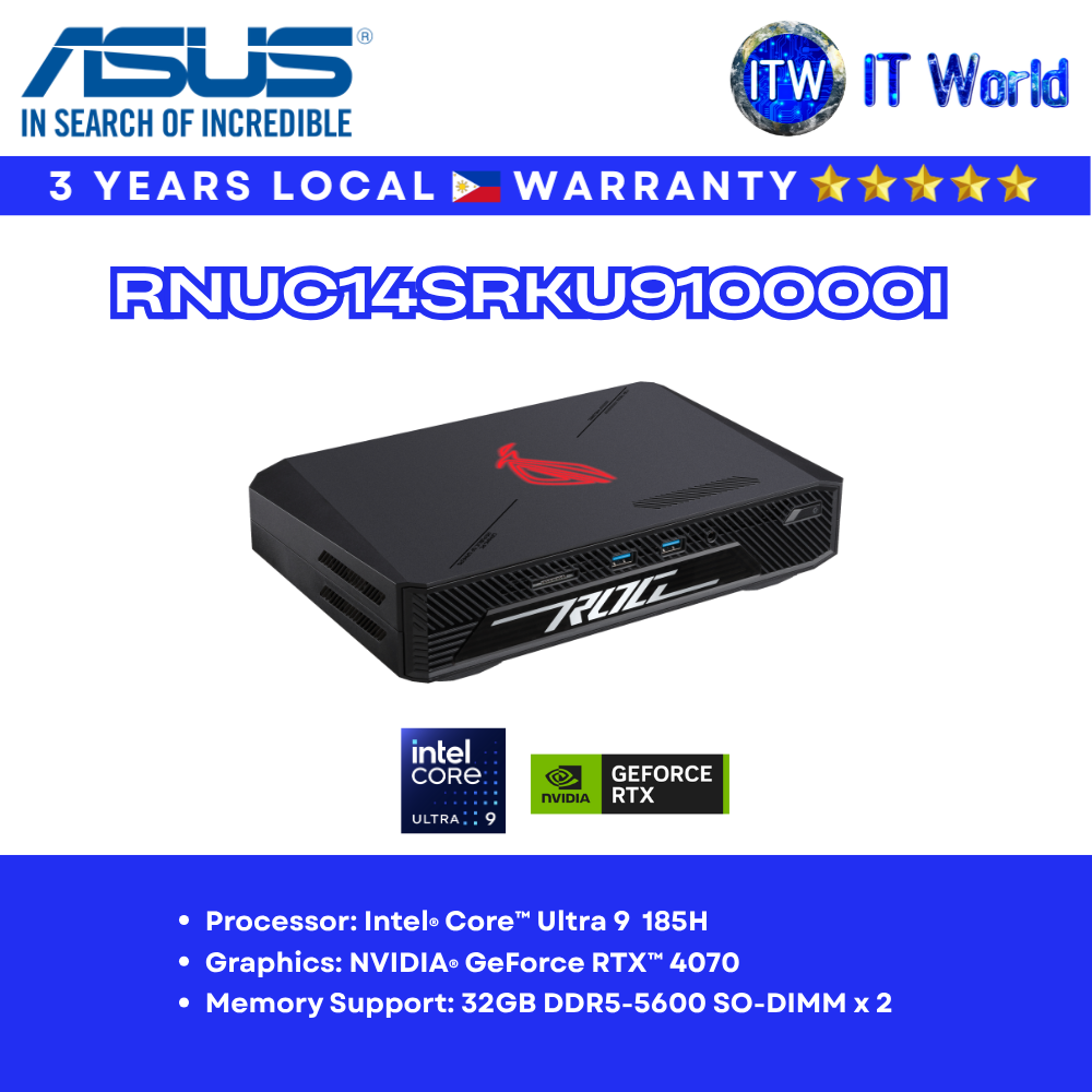 ASUS ROG NUC 14 Enthusiast / Intel Core Ultra 9 185H / Mini PC Barebone (RNUC14SRKU910000I) | itw