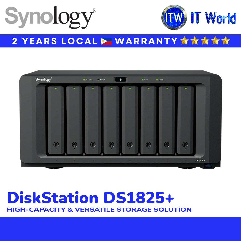 Synology DiskStation DS1825+ | 8-Bay NAS / AMD Ryzen V1500B / DDR4 ECC / 2.5GbE / NVMe Cache / itw