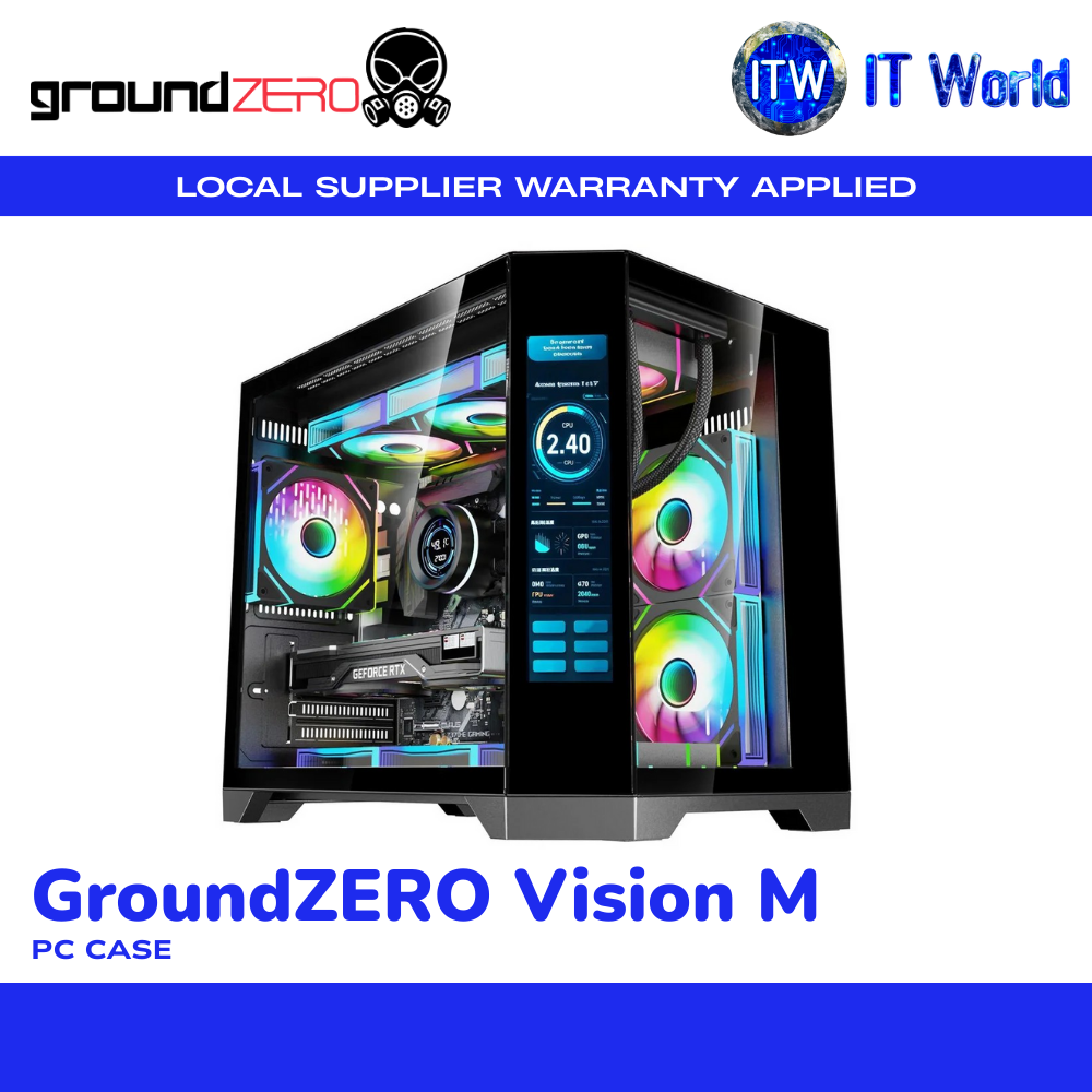 GroundZERO Vision M Dual Chamber Micro ATX Chassis with LCD Display | itw