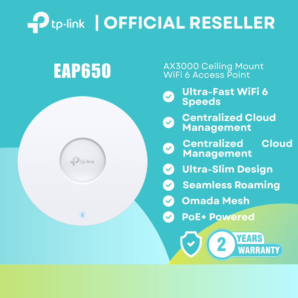 TP-Link EAP650 | AX3000 WiFi 6 Gigabit Ceiling Mount Access Point | itw