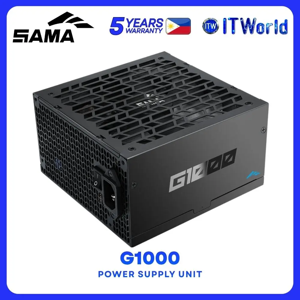 Sama G1000 1000W 80Plus Gold ATX 3.1 Compliant Fully Modular Power Supply Unit - Black | White