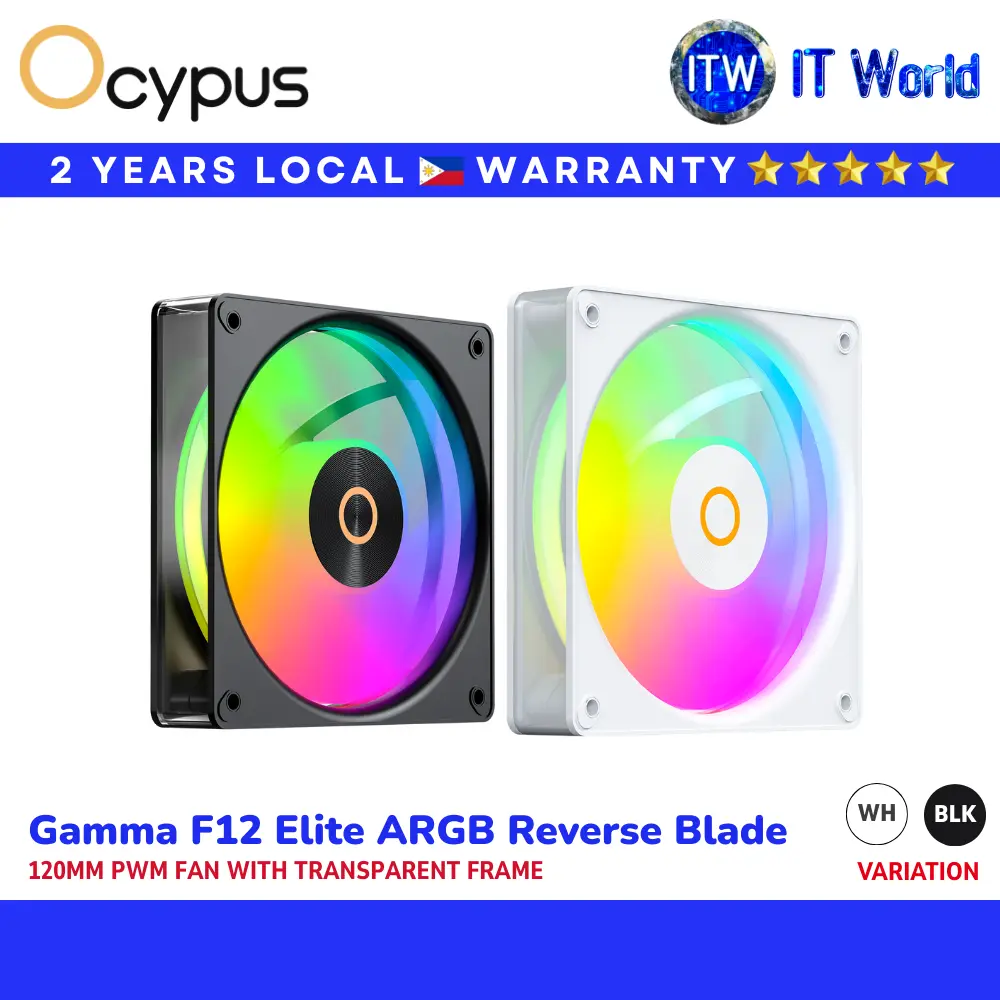 Ocypus Gamma F12 Elite ARGB Reverse Blade 120mm PWM High Airflow