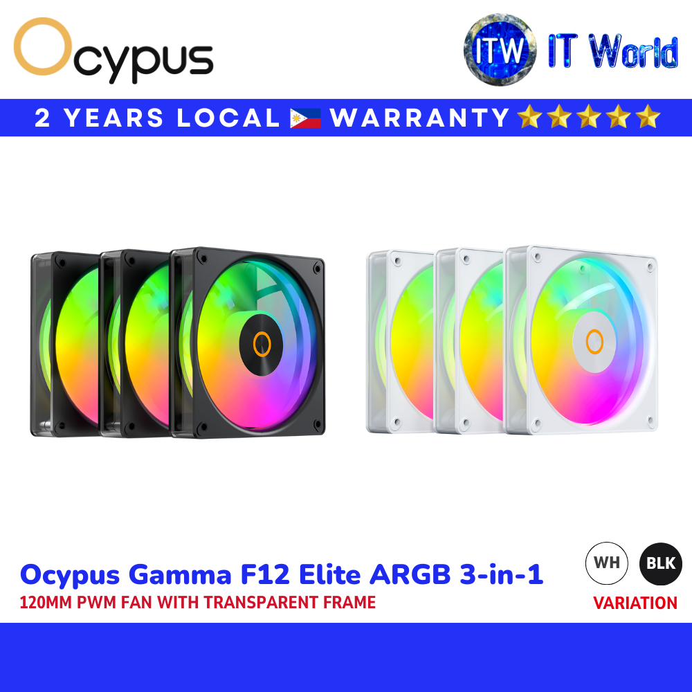 Ocypus Gamma F12 Elite ARGB 3-in-1 120mm PWM High Airflow ARGB