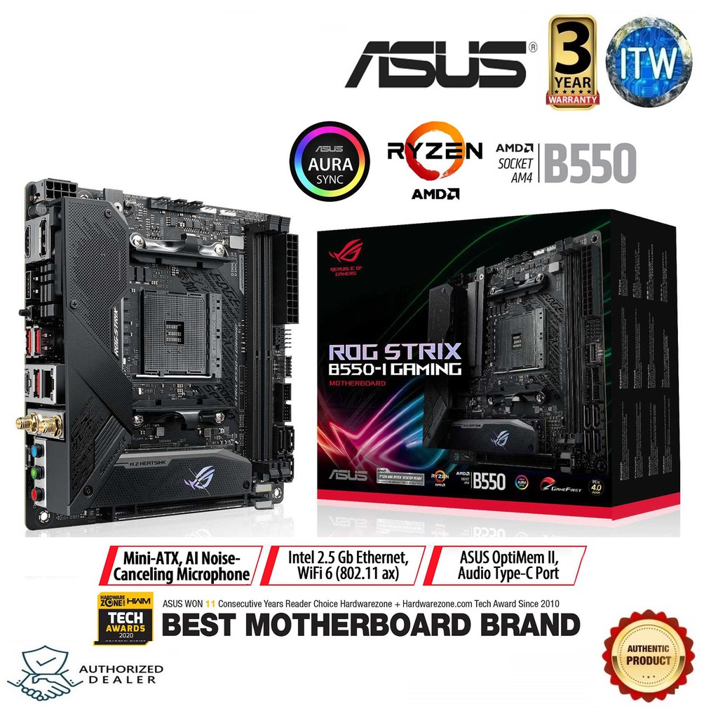 ASUS ROG Strix B550-I Gaming AMD Ryzen AM4 ATX Motherboard