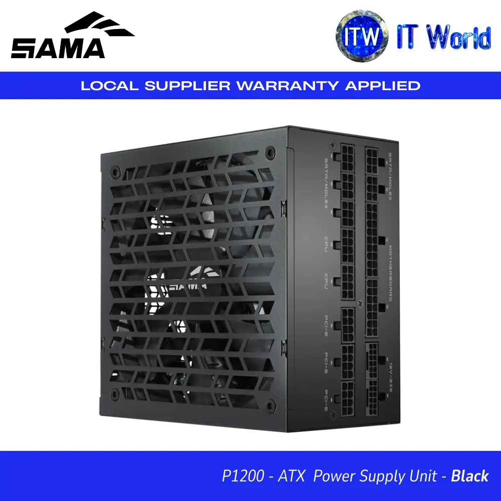 SAMA Platinum Series P1200 ATX PSU | 1200W / ATX 3.1 / Fully Modular / 80+ Platinum | itw