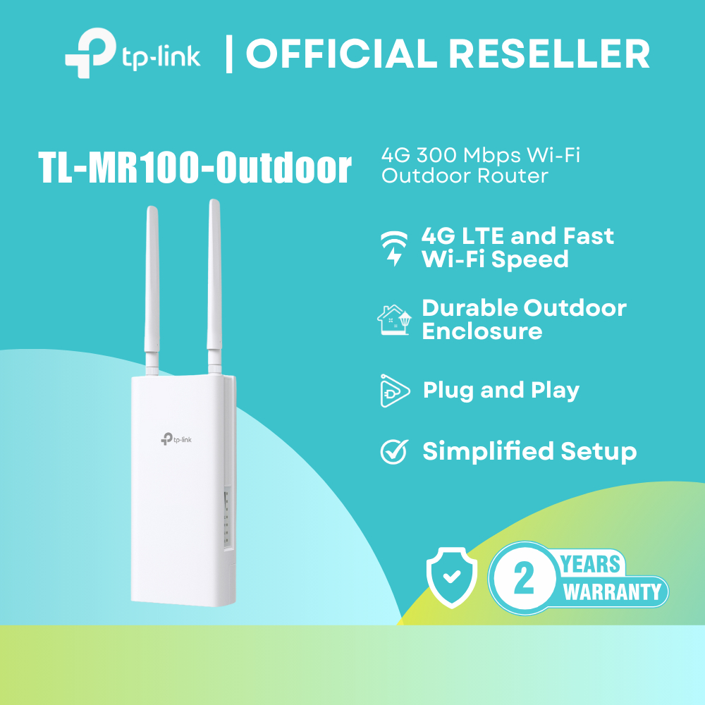 TP-Link TL-MR100-Outdoor Router (4G / 300Mbps Wi-Fi / IP65 / PoE Support / Plug & Play | itw