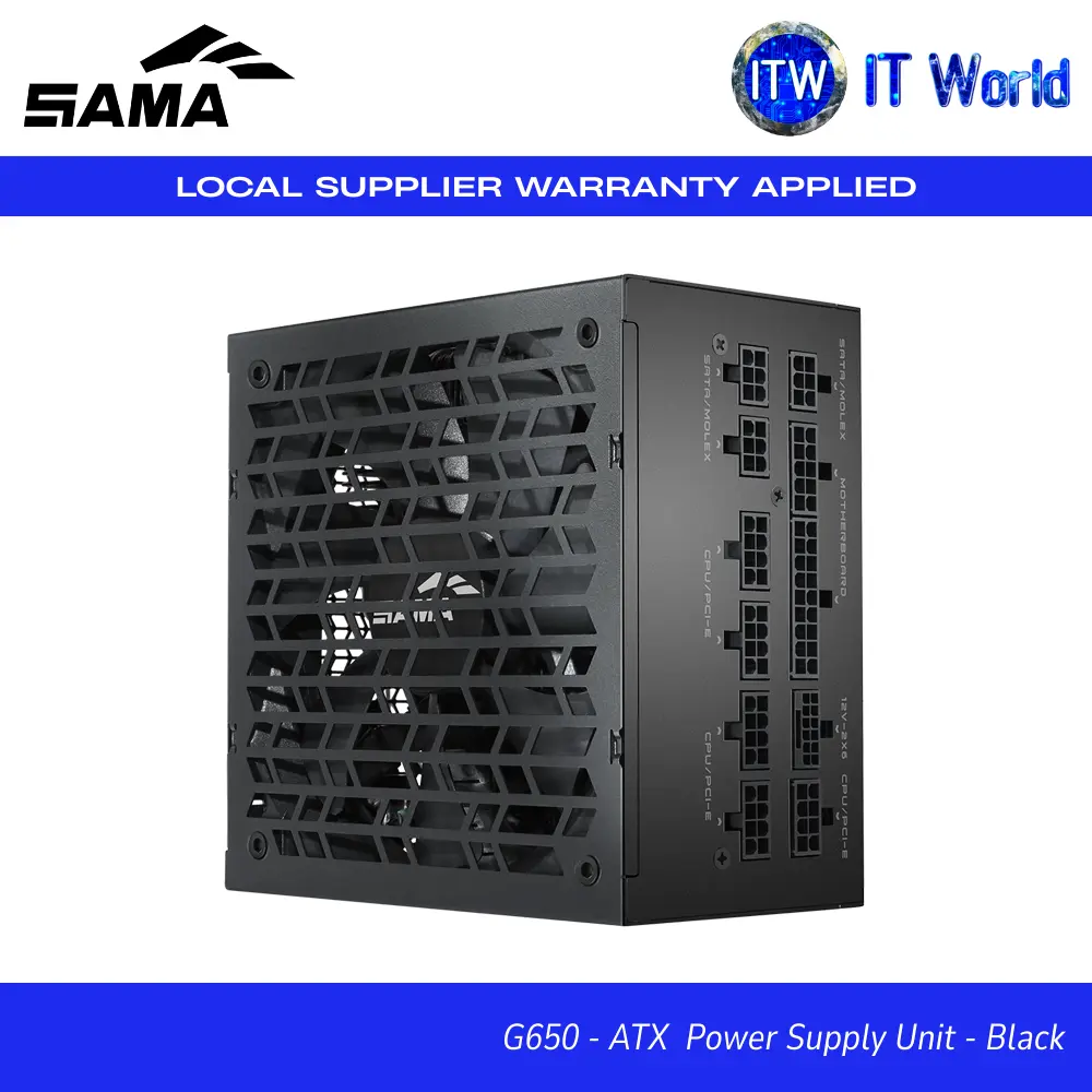 SAMA G650 ATX Power Supply | 650W / 80+ Gold / Fully Modular / ATX 3.1 / PCIe 5.1 | itw