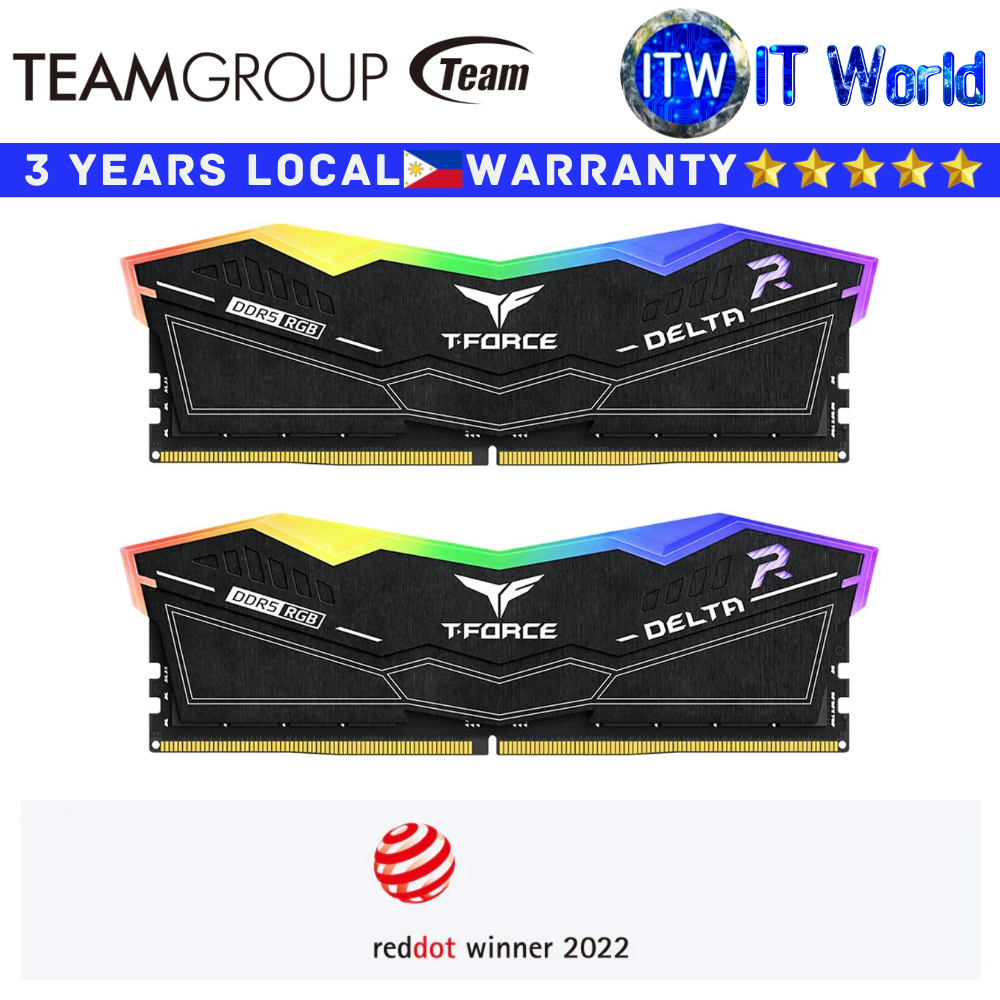 Teamgroup T-Force DDR5 RAM 48GB (2x24GB) 8000MHz Delta RGB Black (FF3D548G8000HC38EDC01)