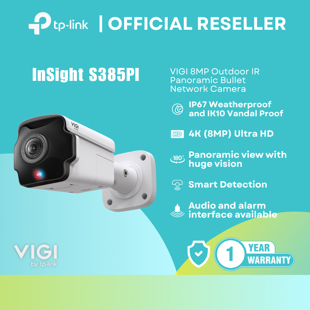 TP-Link InSight S385PI | VIGI 8MP Outdoor Panoramic Bullet Network Camera | itw