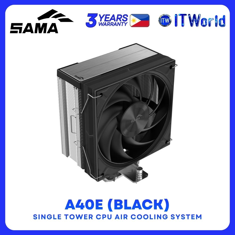 SAMA A40E CPU Cooler - 240W TDP / 120mm PWM Fan / Intel & AMD Support A40-XXWNNXOX-G