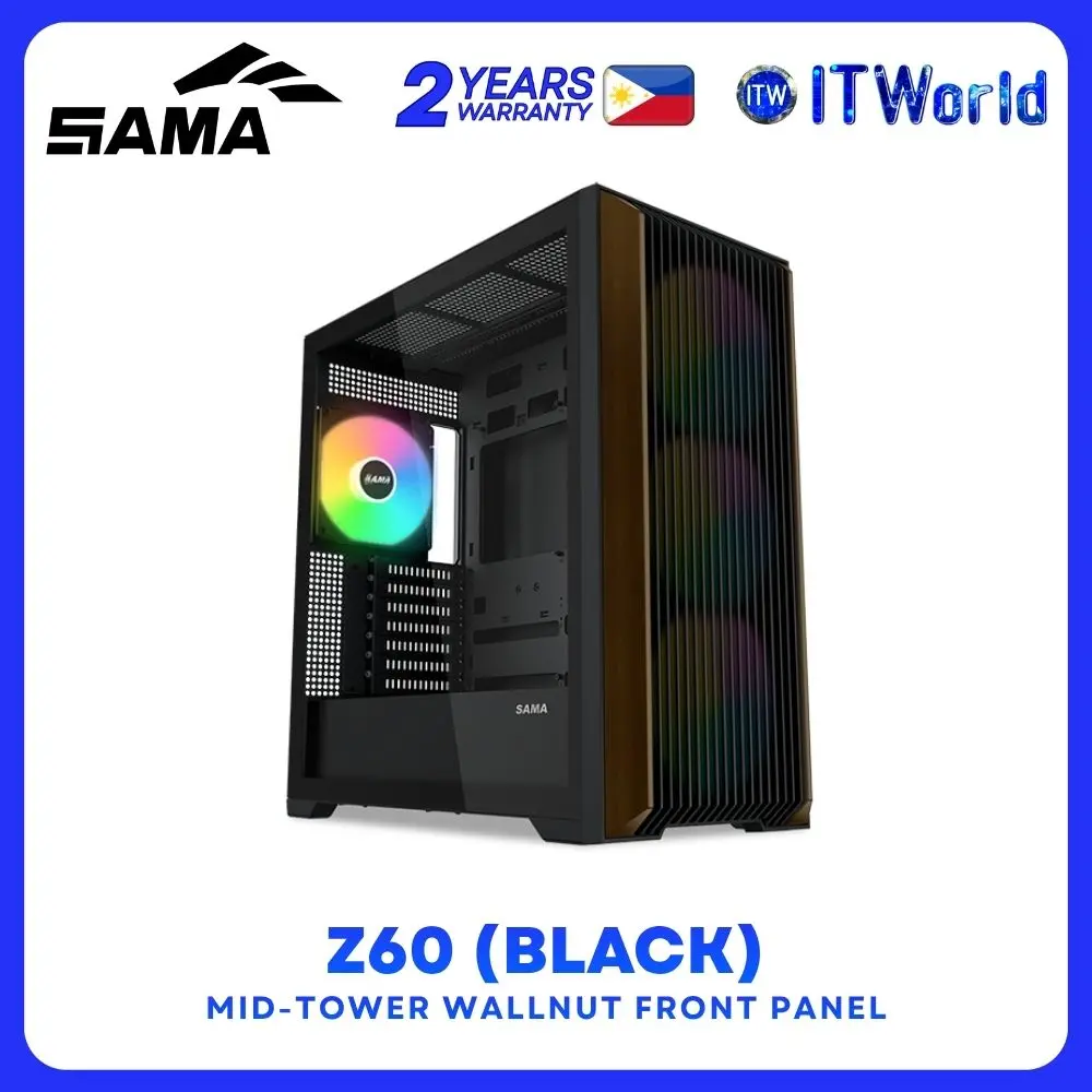 SAMA - Z60 - Mid-Tower ATX Case / Elegant Walnut Front Strips Z60-BKAWA4X1-GL / Z60-WHAWA4X1-GL