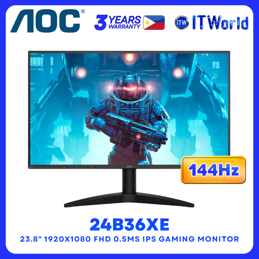 AOC 24B36XE 23.8" 1920×1080 FHD 144Hz 0.5ms IPS Adaptive Sync Gaming Monitor