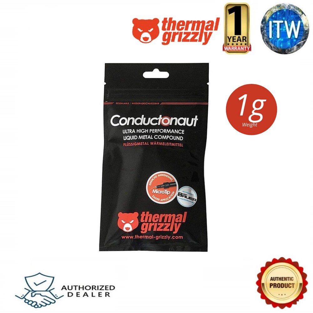 Thermal Grizzly Conductonaut High Performance Liquid Metal Thermal Paste 1g (TG-C001-R)