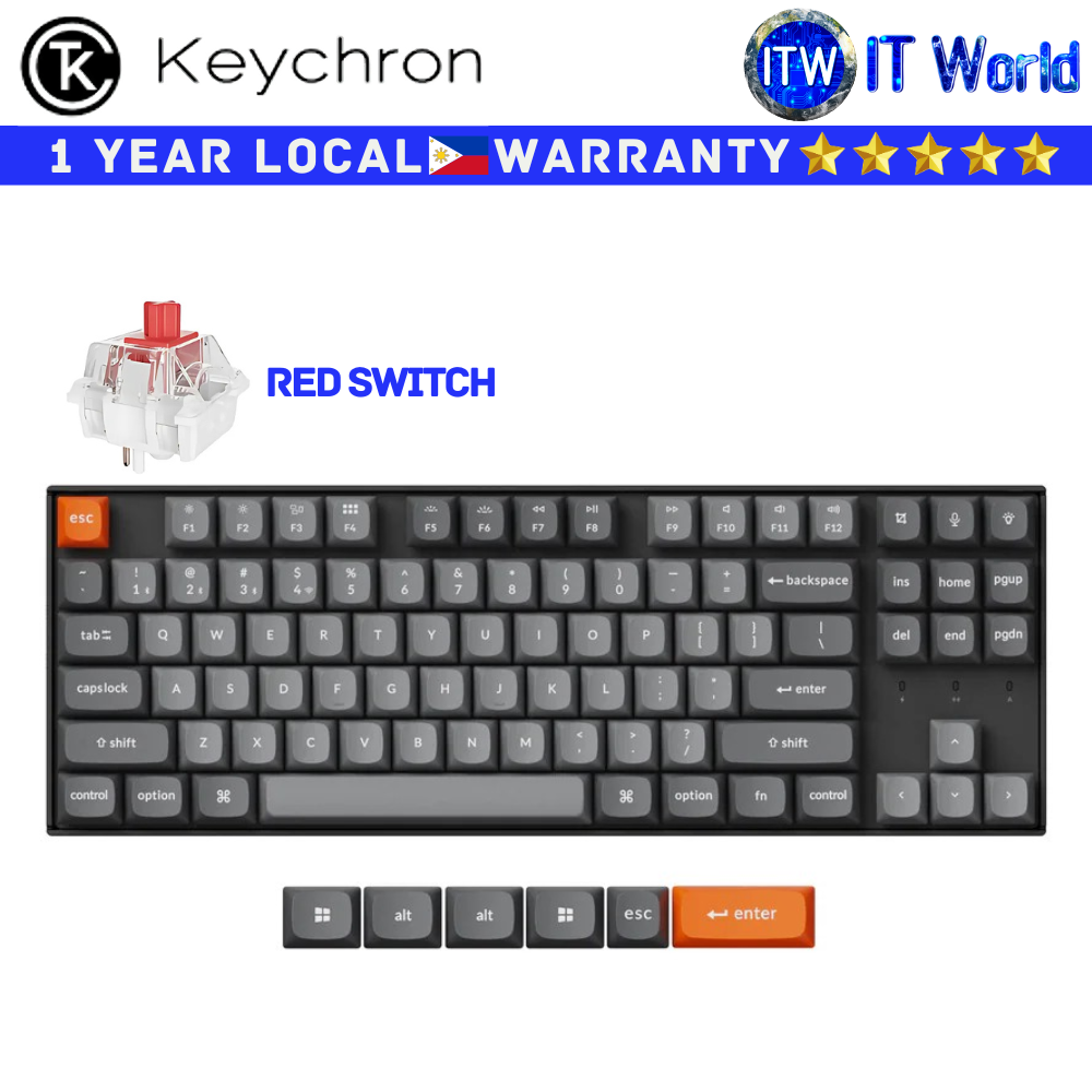 Keychron Wireless Mechanical Keyboard K8 Max Black QMK RGB Backlight (Red | Banana Switch) | itw