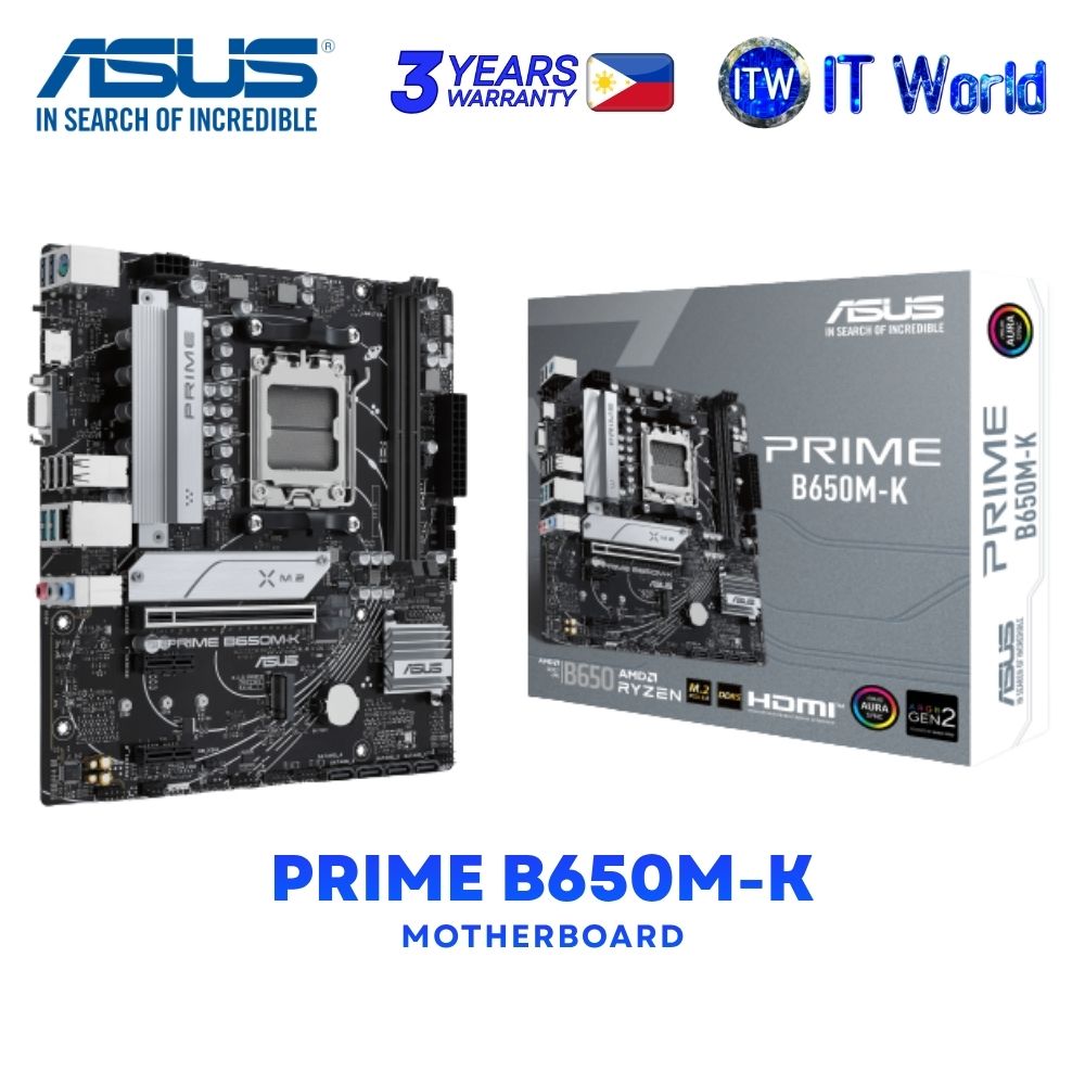 ASUS Motherboard PRIME B650M-K AM5 DDR5 PCIe 5.0 2.5GbE Micro-ATX 