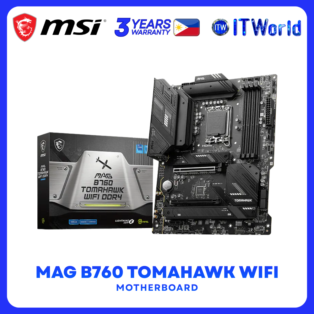 MSI MAG B760 TOMAHAWK WIFI DDR4 ATX LGA1700 4xDDR4 PCIe 5.0 Wi-Fi 6E 2.5G LAN Motherboard