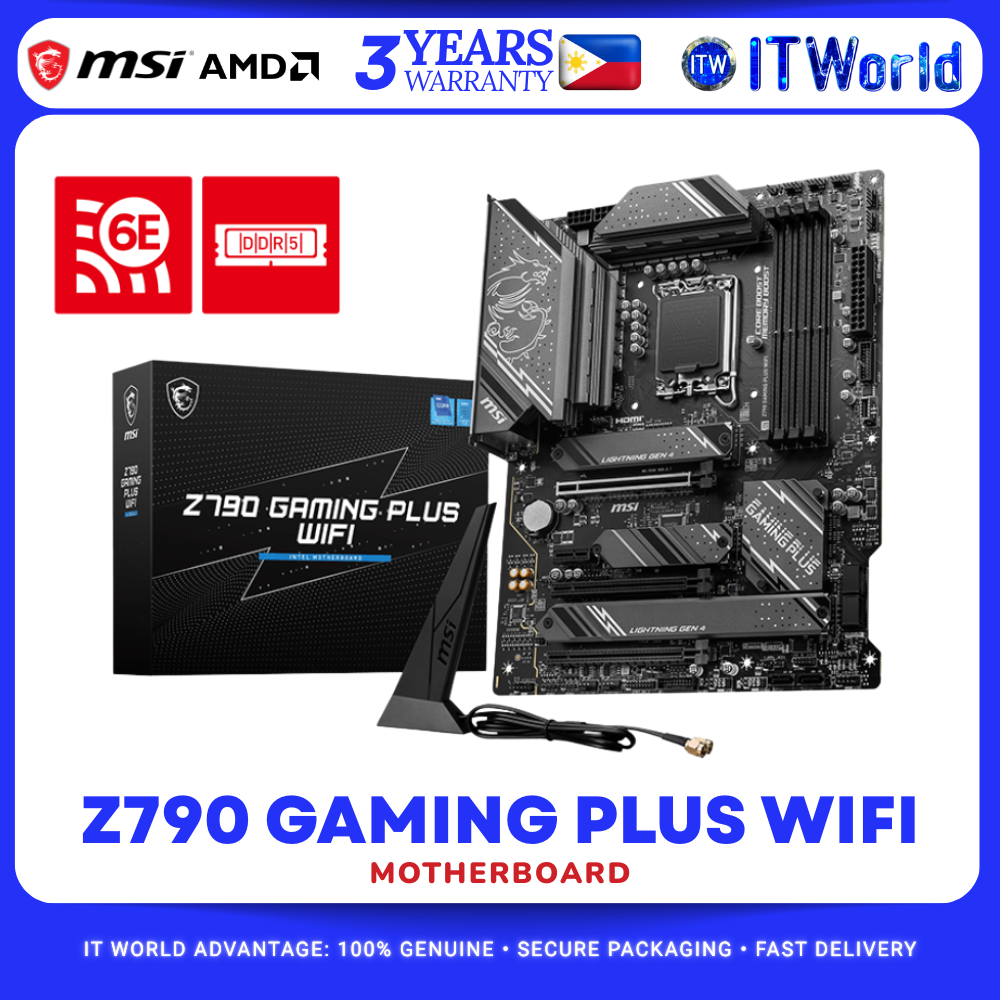 MSI Z790 GAMING PLUS WIFI DDR5 LGA1700 PCIe 5.0 Wi-Fi 6E ATX Motherboard for Desktop itw