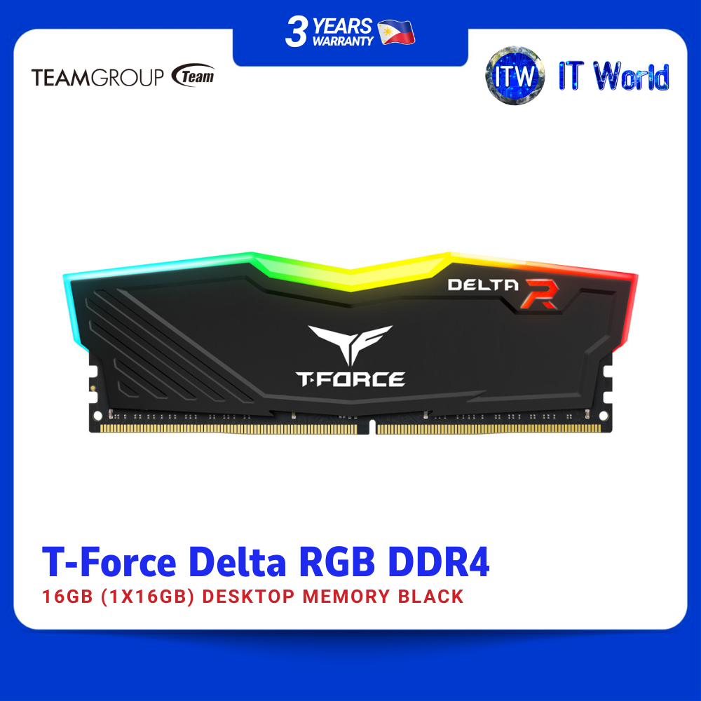 Teamgroup T-Force Delta 16GB (1x16GB) DDR4 RGB 3600MHz Desktop Memory (TF3D416G3600HC18J01) | itw