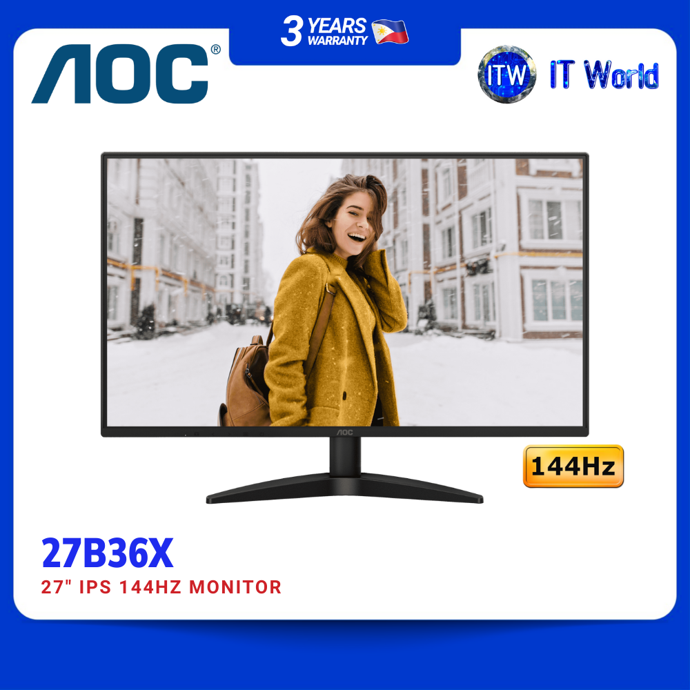 AOC 27B36X Monitor | 27" 144Hz / 1920 × 1080 FHD / IPS / 0.5ms / HDR10 | itw