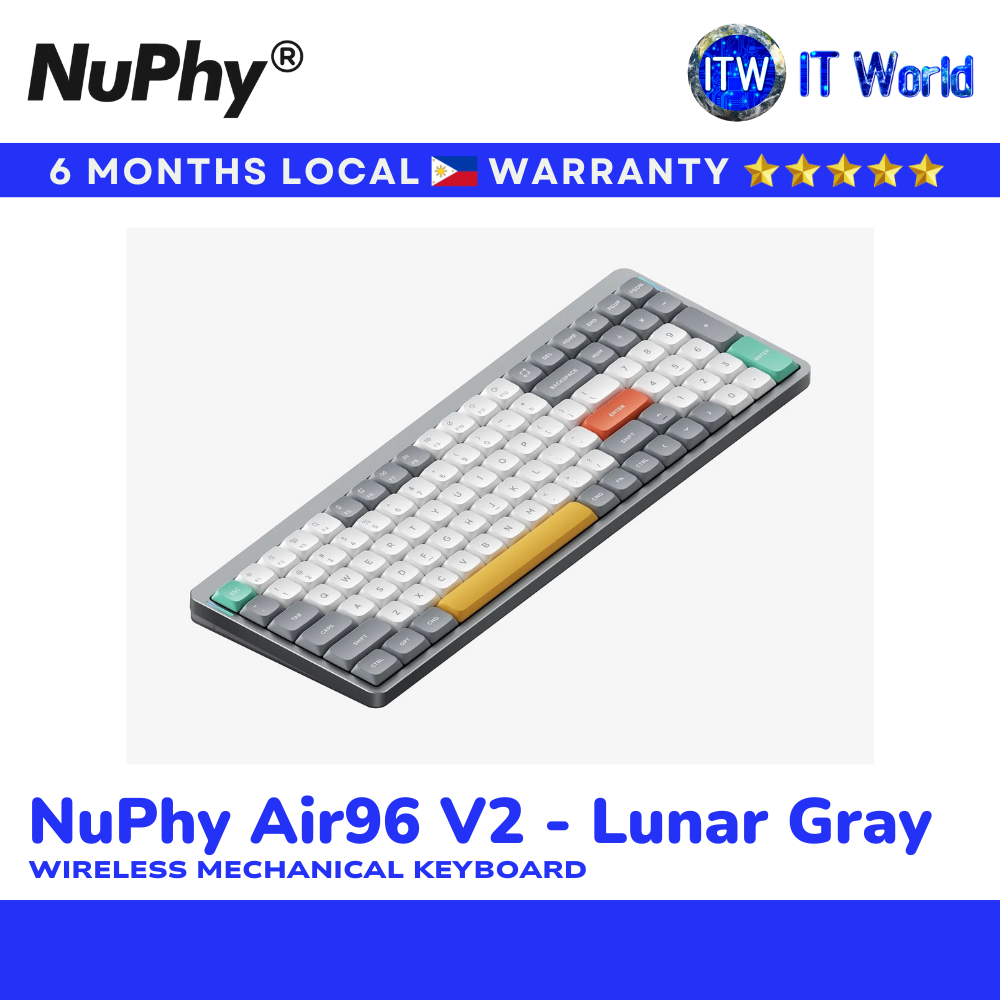 NuPhy Air96 V2 Wireless Mechanical Keyboard RGB Backlight (NuPhy Air96 V2-Lunar Gray) | itw