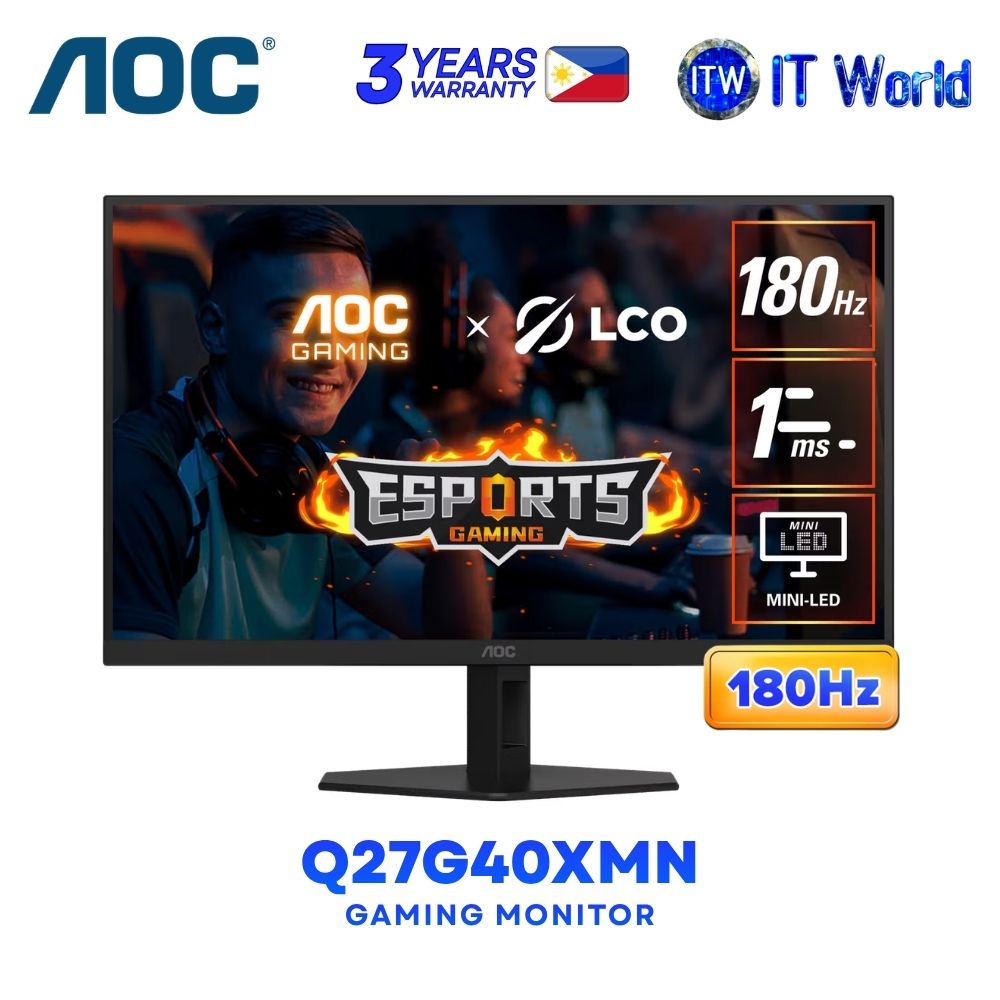 AOC Q27G40XMN - 27" QHD / 180Hz / Fast VA with Quantum Dot / 1ms GTG, 0.5ms MPRT / Gaming Monitor