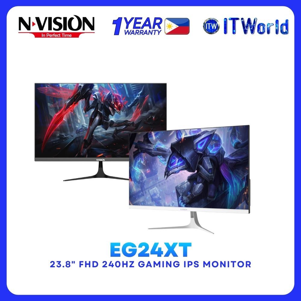 NVISION EG24XT 23.8" Fast IPS Gaming Monitor FHD 240Hz 1ms Black / White itw