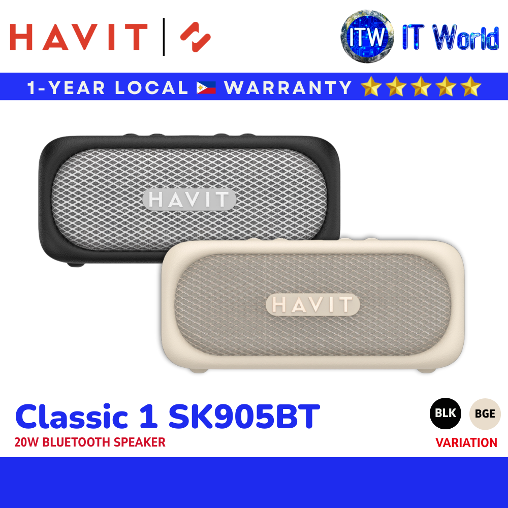 Havit Classic 1 SK905BT | Bluetooth 5.3 Speaker / 20W Output / 25H Playtime / IPX7 Waterproof | itw