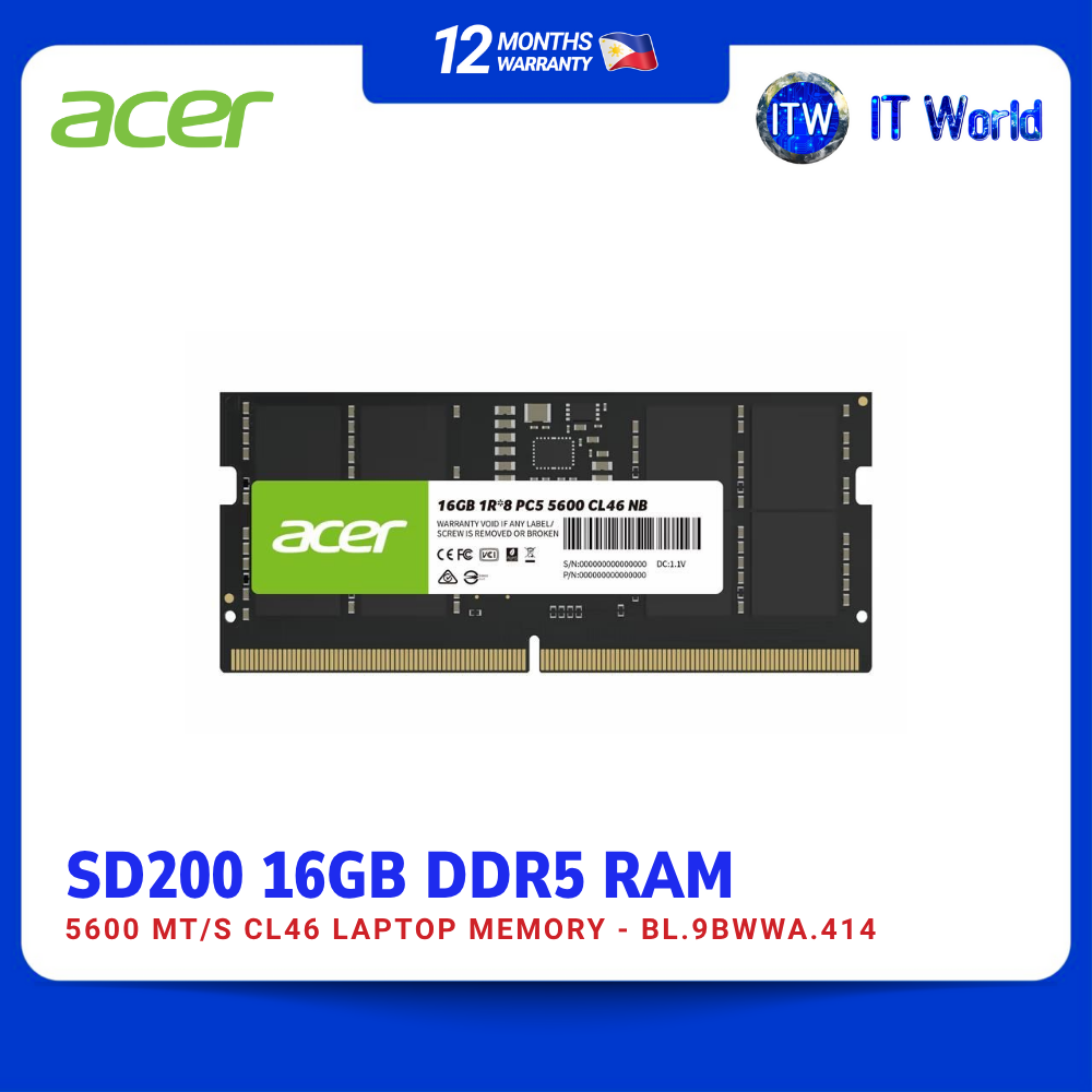 Acer - SD200 - Laptop RAM - 16GB DDR5 5600MHz CL46 | itw