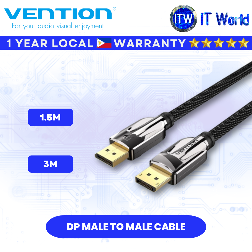 Vention 8K Gaming DisplayPort 1.4 UHD Cable Dyanmic HDR Support Male to Male Cable (1.5M | 3M) | itw