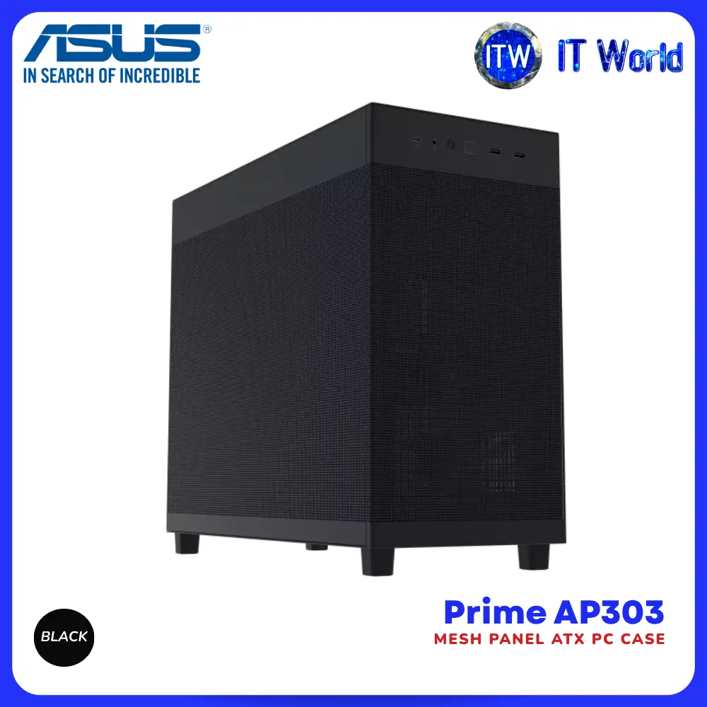 ASUS Prime AP303 Mesh Case ATX 44L USB-C RTX 50 Series Ready Up to 360mm PC Case itw