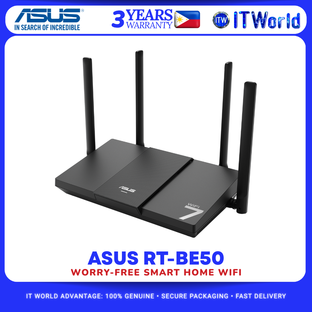 ASUS RT-BE50 WiFi 7 BE3600 Dual-Band Smart Home Wireless Router itw