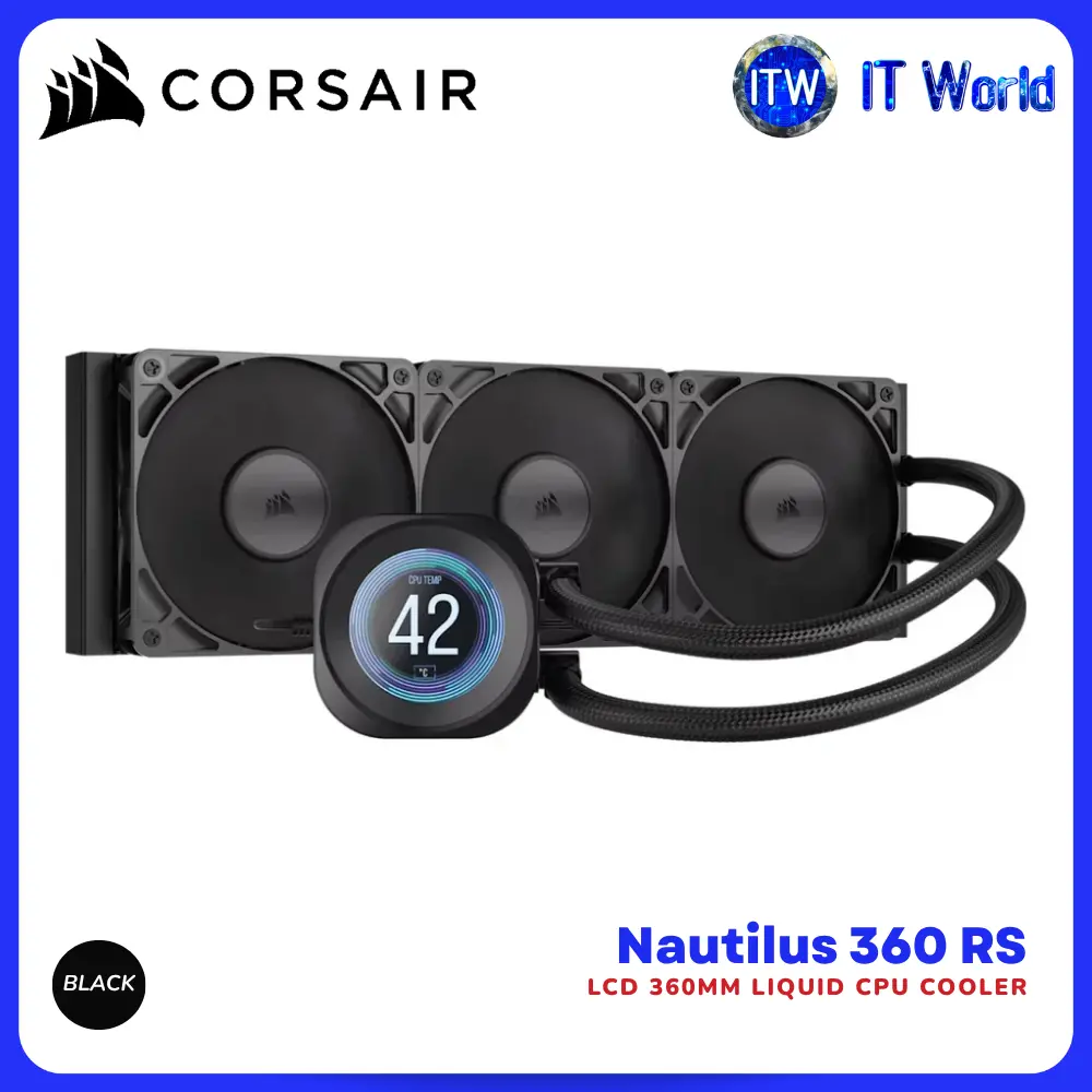 Corsair Nautilus 360 RS LCD 360mm Liquid CPU Cooler Intel & AMD Compatible itw