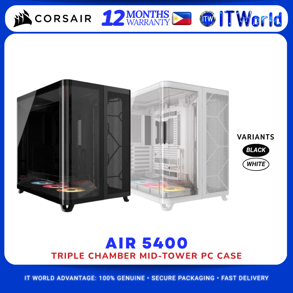 Corsair AIR 5400 RSR ARGB TG Triple Chamber Mid-Tower PC Case itw