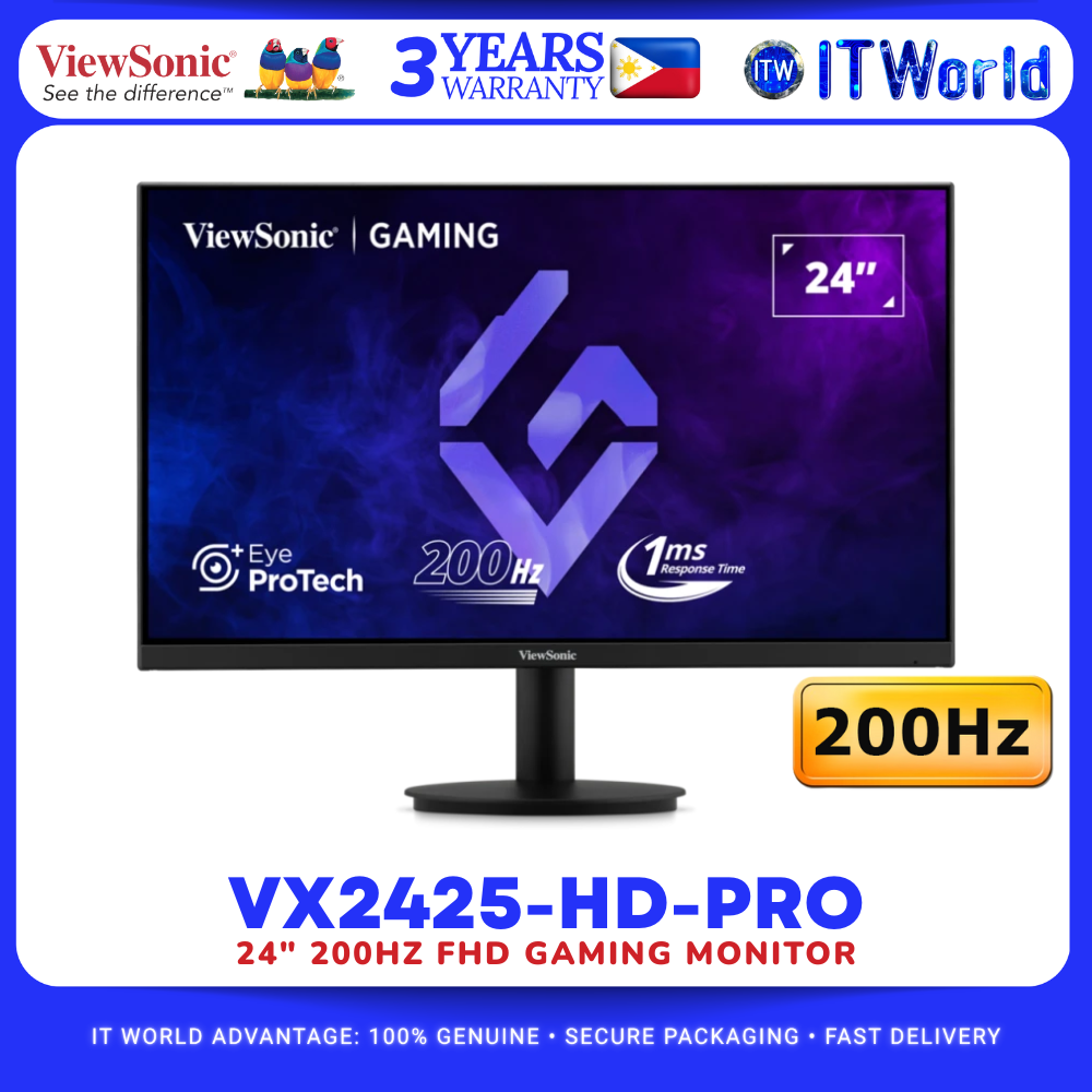 ViewSonic VX2425-HD-PRO 24" 1920×1080 FHD 200Hz VA Flat Gaming Monitor