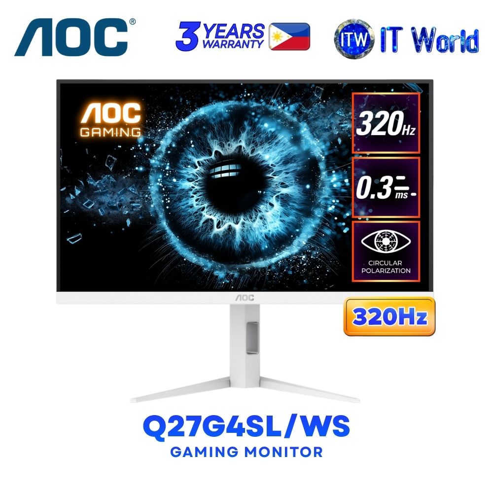 AOC Q27G4SL/WS - 27" 2560x1440 QHD / 320Hz / Fast IPS / 1ms GTG, 0.3ms MPRT / Gaming Monitor