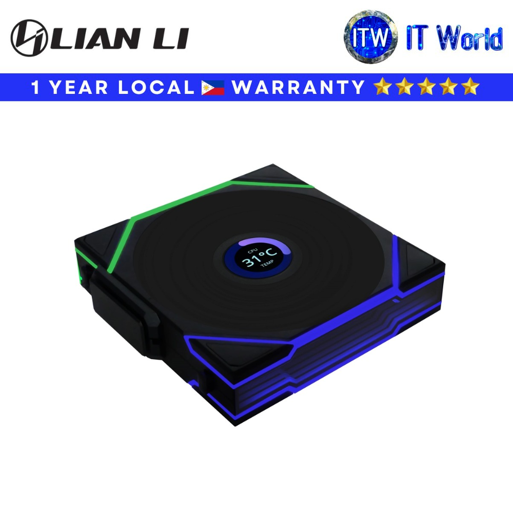 Lian Li Computer PC Fan 1x120mm UNI FAN TL Reverse Wireless LCD RGB Case Fan (Black | White) | itw