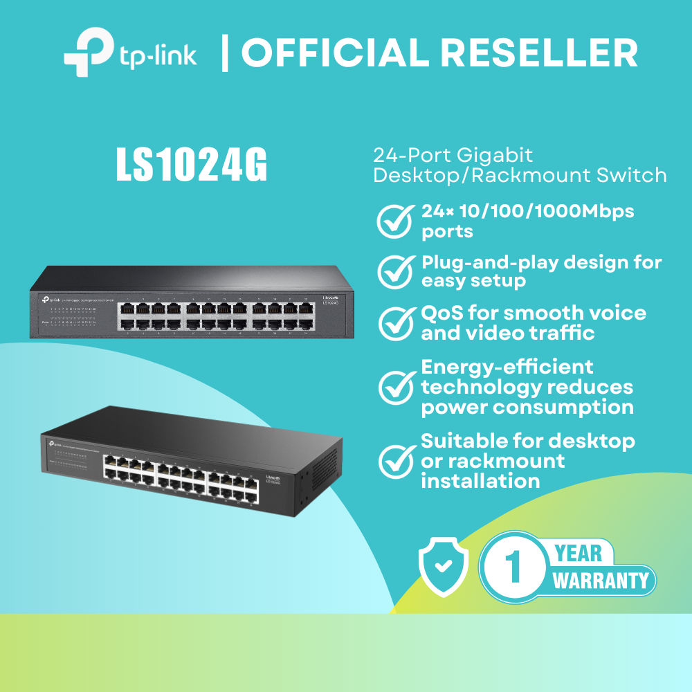 TP-Link LS1024G 24-Port Gigabit Desktop/Rackmount Switch itw