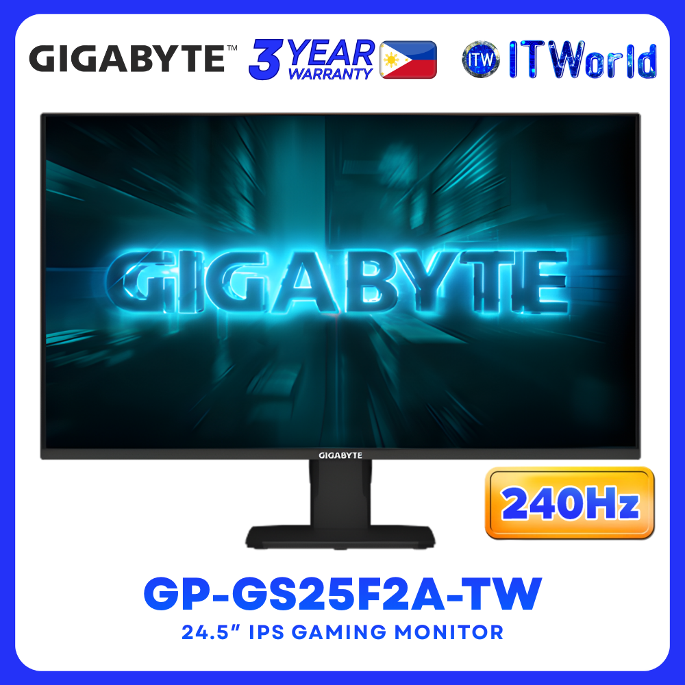 Gigabyte GS25F2A - 24.5″ 1920×1080 FHD / SS IPS / 240Hz / 1ms / HDR10 Gaming Monitor GP-GS25F2A-TW