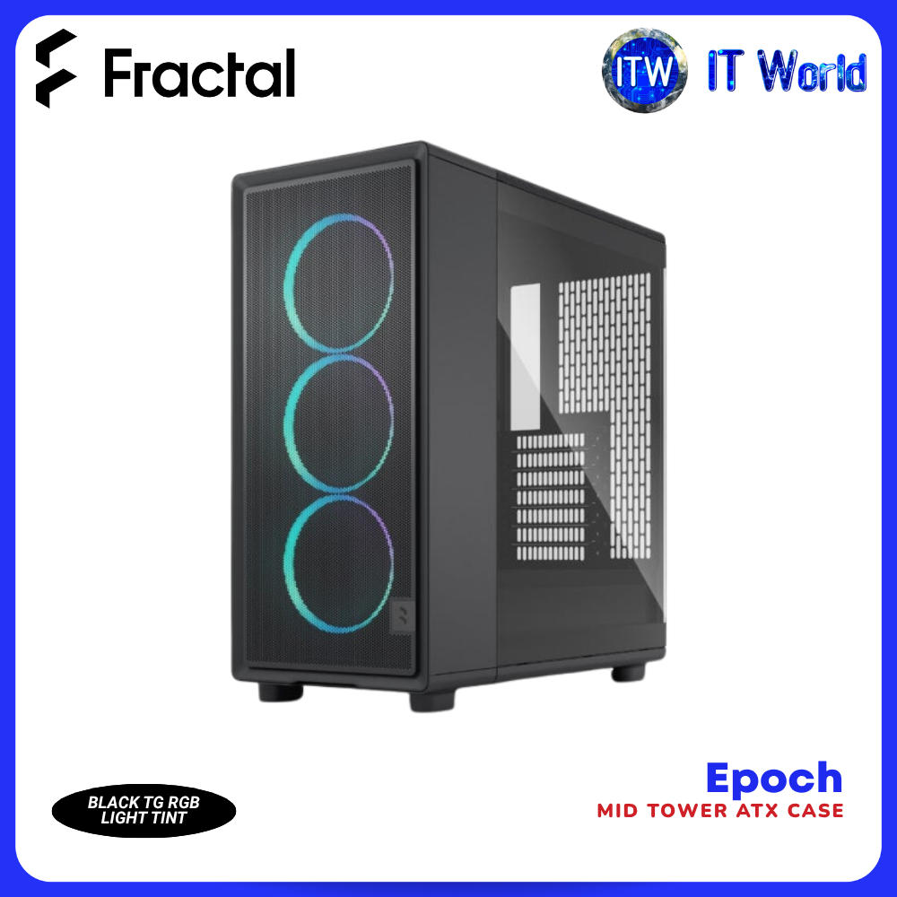 Fractal Design Epoch Mid Tower ATX Computer Case TG RGB Solid itw