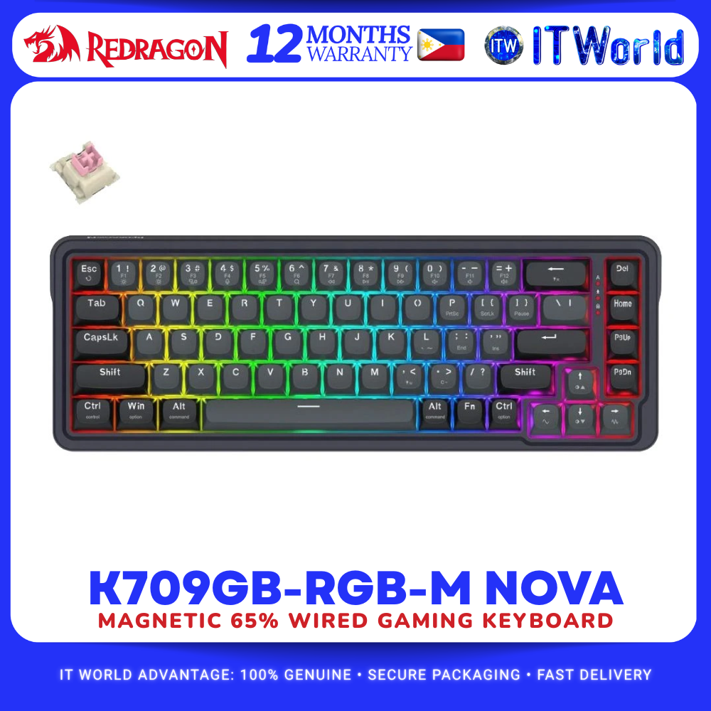 Redragon K709GB Nova 65% Magnetic RGB Hot-Swap Wired Keyboard itw
