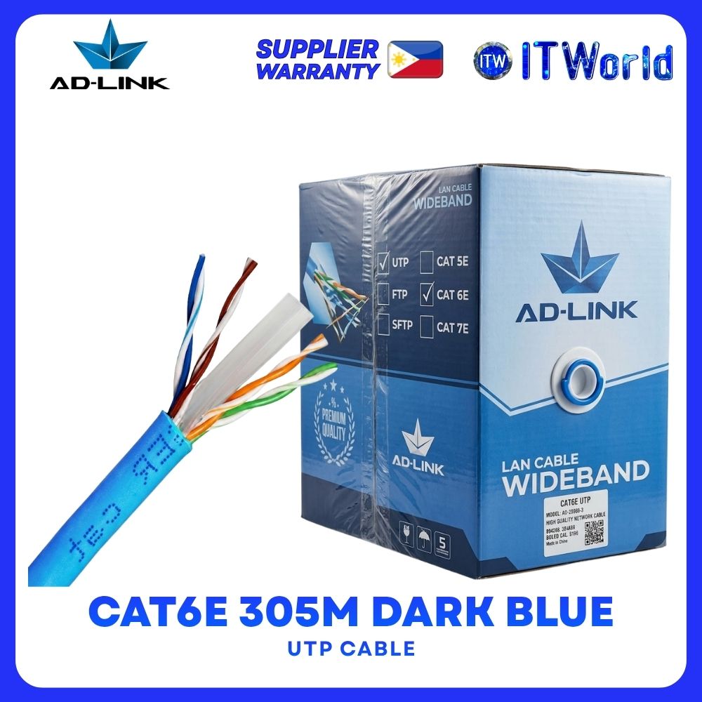 AD-Link UTP CAT6E 305m CCA 23AWG Solid PVC Jacket Dark Blue AD-IN602-C