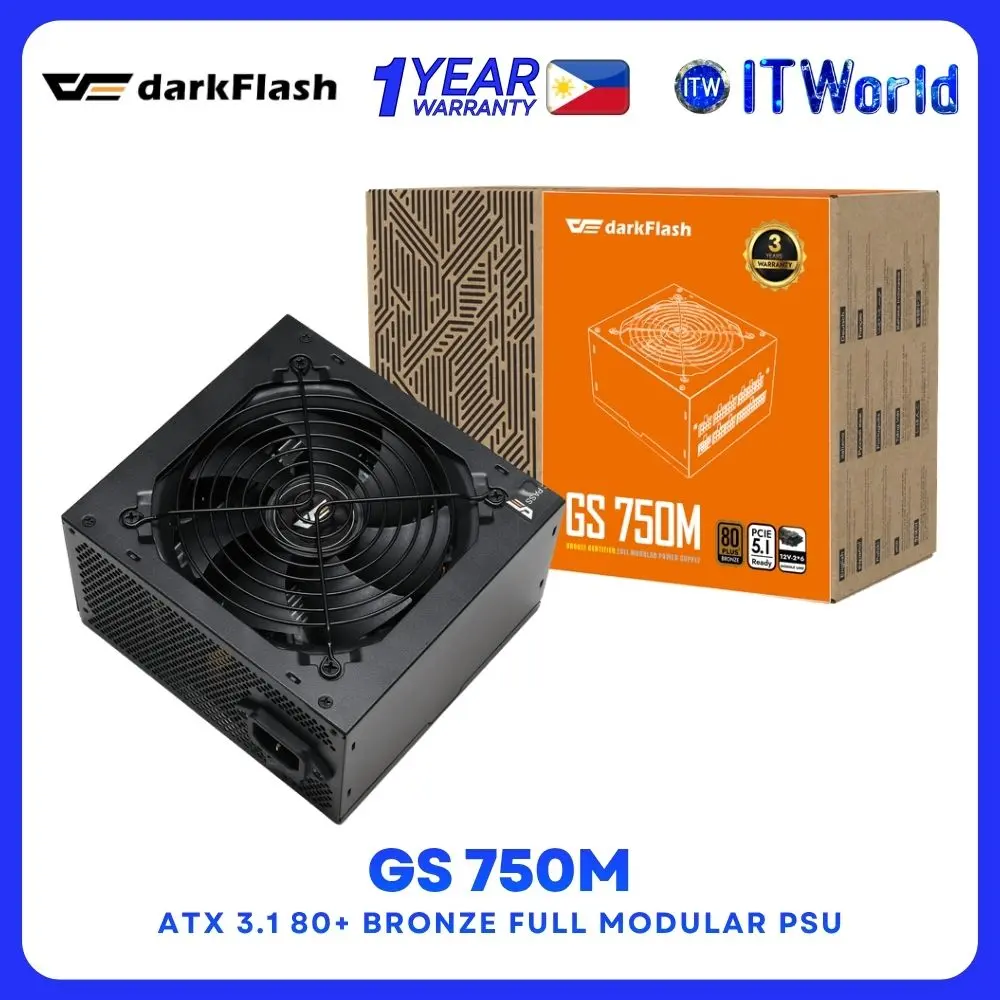 DarkFlash GS Series PSU – ATX 3.1 PCIe 5.1 80+ Bronze Full Modular Power Supply Unit itw